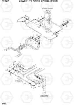 3465 LOWER HYD PIPING 2(F/DOZ, R/OUT) R140W-9A, Hyundai