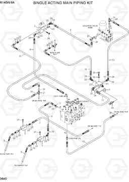 3640 SINGLE ACTING MAIN PIPING KIT R140W-9A, Hyundai