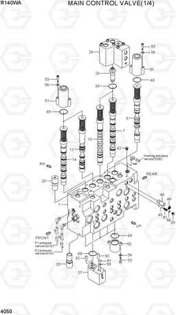 4050 MAIN CONTROL VALVE(1/4) R140W-9A, Hyundai