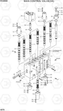 4070 MAIN CONTROL VALVE(3/4) R140W-9A, Hyundai