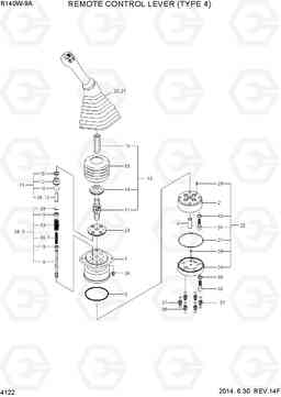 4122 REMOTE CONTROL LEVER (TYPE 4) R140W-9A, Hyundai