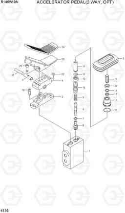 4135 ACCELERATOR PEDAL(2 WAY, OPT) R140W-9A, Hyundai