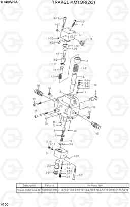 4150 TRAVEL MOTOR(2/2) R140W-9A, Hyundai