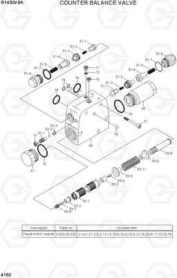 4160 COUNTER BALANCE VALVE R140W-9A, Hyundai