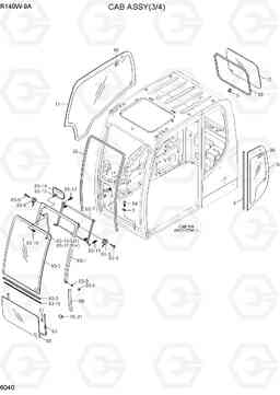 6040 CAB ASSY(3/4) R140W-9A, Hyundai