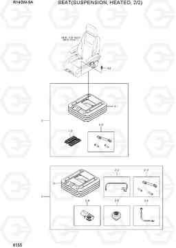 6155 SEAT(SUSPENSION, HEATED, 2/2) R140W-9A, Hyundai