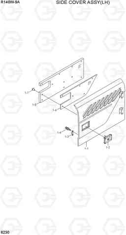 6230 SIDE COVER ASSY(LH) R140W-9A, Hyundai