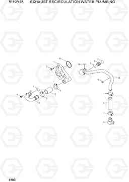 9180 EXHAUST RECIRCULATION WATER PLUMBING R140W-9A, Hyundai