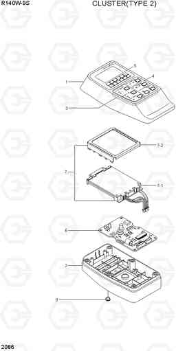 2086 CLUSTER(TYPE 2) R140W-9S, Hyundai