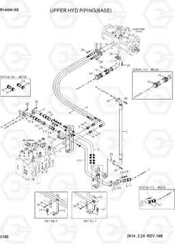 3100 UPPER HYD PIPING(BASE) R140W-9S, Hyundai