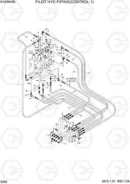 3200 PILOT HYD PIPING(CONTROL 1) R140W-9S, Hyundai