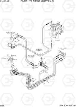 3230 PILOT HYD PIPING(BOTTOM 1) R140W-9S, Hyundai