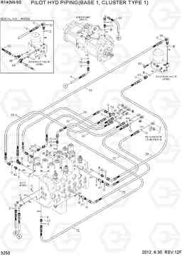 3250 PILOT HYD PIPING(BASE 1, CLUSTER TYPE 1) R140W-9S, Hyundai