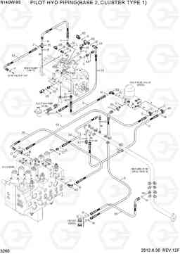 3260 PILOT HYD PIPING(BASE 2, CLUSTER TYPE 1) R140W-9S, Hyundai