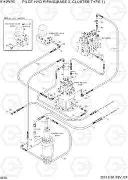 3270 PILOT HYD PIPING(BASE 3, CLUSTER TYPE 1) R140W-9S, Hyundai