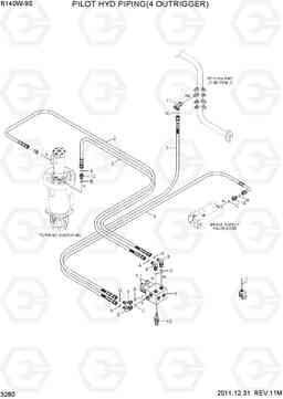 3280 PILOT HYD PIPING(4 OUTRIGGER) R140W-9S, Hyundai