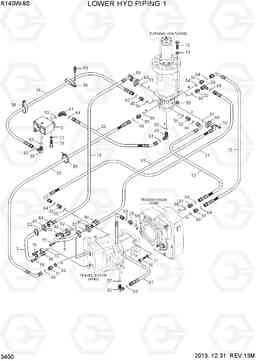 3400 LOWER HYD PIPING 1 R140W-9S, Hyundai