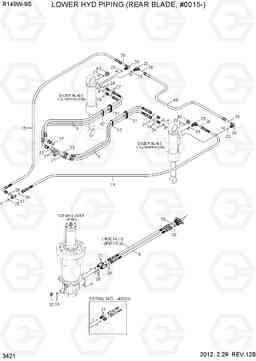 3421 LOWER HYD PIPING(REAR BLADE, #0015-) R140W-9S, Hyundai