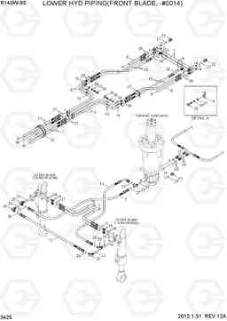 3425 LOWER HYD PIPING(FRONT BLADE, -#0014) R140W-9S, Hyundai