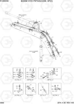 3500 BOOM HYD PIPING(4.6M, STD) R140W-9S, Hyundai