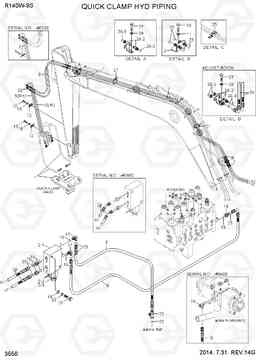 3550 QUICK CLAMP HYD PIPING R140W-9S, Hyundai