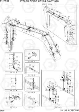 3630 ATTACH PIPING KIT(S & D/ACTING) R140W-9S, Hyundai