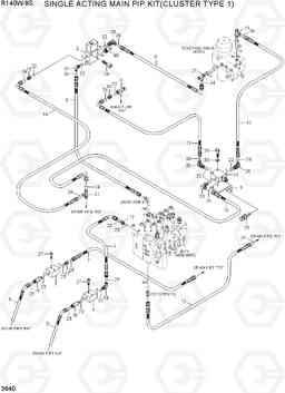 3640 S/ACTING MAIN PIP KIT(CLUSTER TYPE 1) R140W-9S, Hyundai