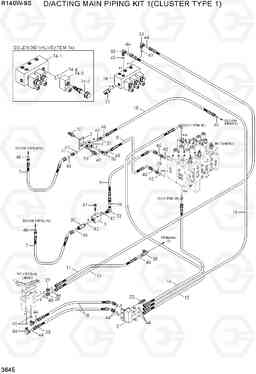 3645 D/ACTING MAIN PIP KIT 1(CLUSTER TYPE 1) R140W-9S, Hyundai