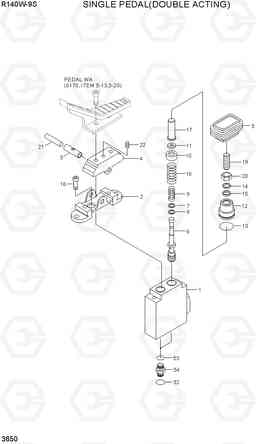 3650 SINGLE PEDAL(DOUBLE ACTING) R140W-9S, Hyundai