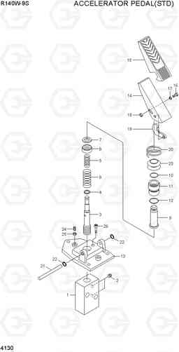 4130 ACCELERATOR PEDAL(STD) R140W-9S, Hyundai