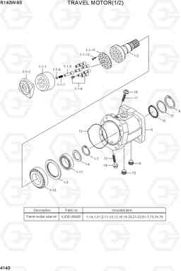 4140 TRAVEL MOTOR(1/2) R140W-9S, Hyundai