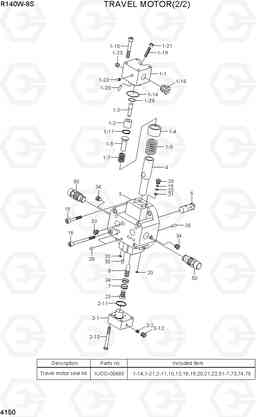 4150 TRAVEL MOTOR(2/2) R140W-9S, Hyundai
