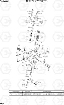 4150 TRAVEL MOTOR(2/2) R140W-9S, Hyundai