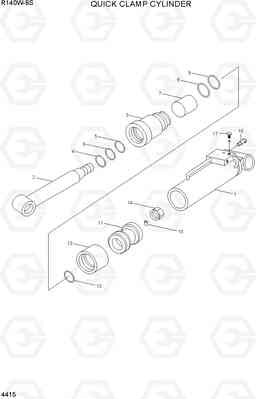 4415 QUICK CLAMP CYLINDER(-#0182) R140W-9S, Hyundai