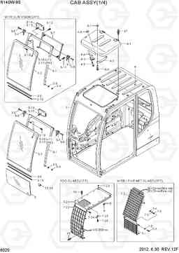 6020 CAB ASSY(1/4) R140W-9S, Hyundai