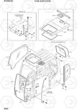 6040 CAB ASSY(3/4) R140W-9S, Hyundai