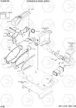 6130 CONSOLE BOX 3(RH) R140W-9S, Hyundai