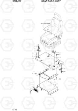 6140 SEAT BASE ASSY R140W-9S, Hyundai