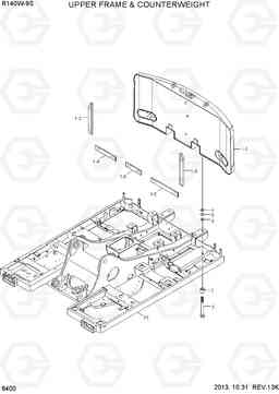 6400 UPPER FRAME & COUNTERWEIGHT R140W-9S, Hyundai