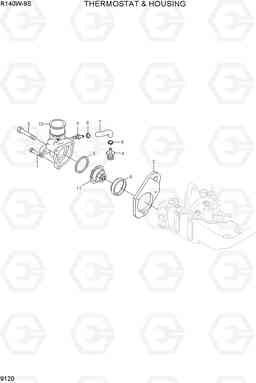 9120 THERMOSTAT & HOUSING R140W-9S, Hyundai