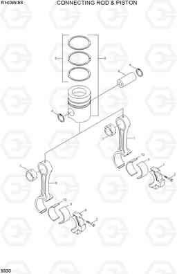 9330 CONNECTING ROD & PISTON R140W-9S, Hyundai