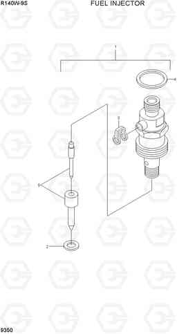 9350 FUEL INJECTOR R140W-9S, Hyundai