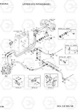 3100 UPPER HYD PIPING(BASE) R145CR-9, Hyundai