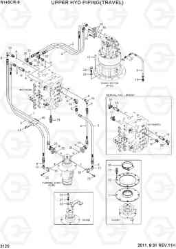 3120 UPPER HYD PIPING(TRAVEL) R145CR-9, Hyundai