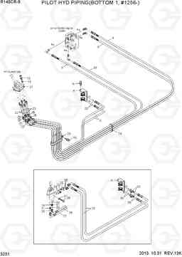 3231 PILOT HYD PIPING(BOTTOM 1, #1256-) R145CR-9, Hyundai