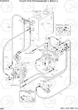 3261 PILOT HYD PIPING(BASE 2, #0017-) R145CR-9, Hyundai