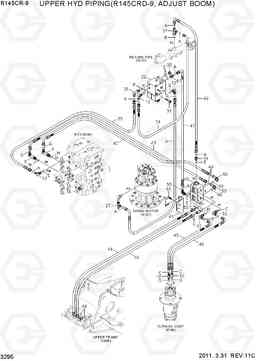 3295 UPPER HYD PIPING(R145CRD-9, ADJUST BOOM) R145CR-9, Hyundai