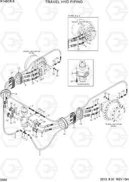 3300 TRAVEL HYD PIPING R145CR-9, Hyundai