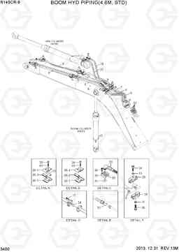 3400 BOOM HYD PIPING(4.6M, STD) R145CR-9, Hyundai