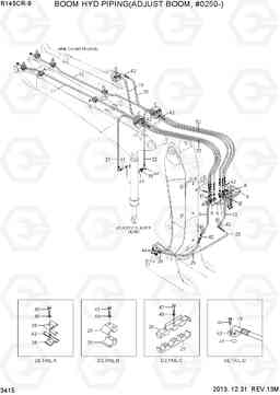 3415 BOOM HYD PIPING(ADJUST BOOM, #0250-) R145CR-9, Hyundai